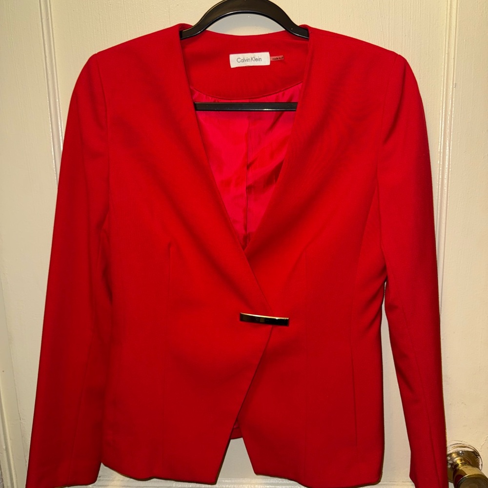 Calvin Klein Women's Red Blazer
